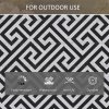 Outsunny Outdoor Rug Reversible Mat Plastic Straw Rug Portable RV Camping Mat for Garden Deck Picnic Indoor, 121 x 182 cm (4 x 6 ft), Black & White