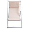 Outsunny Set of 2 Folding Garden Beach Aluminium Frame Deck Chairs Deckchairs Seaside Folding Garden Patio Lounger, Beige