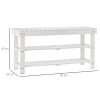 HOMCOM Shoe Bench, 3-Tier Wooden Shoe Rack with Hidden Storage Compartment, Slatted Shelves, Home Storage Unit, Hallway Furniture, White, 90L x 29W x45H cm