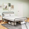 HOMCOM 5ft King Size Bed Frame, Industrial Style Metal Platform Bed Frame with Under Bed Storage, No Box Spring Needed, Easy Assembly, Grey