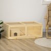 PawHut Wooden Hamster Cage, Small Animal Cage with Sliding Tray, Openable Top, Hut, Exercise Play House for Syrian Hamsters, Natural Wood Finish
