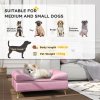 PawHut Dog Sofa Pet Couch Cat Chair with Removable Backrest, Soft Cushion, Washable Cover, for Small and Medium Sized Dogs, Pink