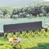 Outsunny 6 Seater Folding Bench, Outdoor Camping Chair Portable Sports Spectator Chair with Metal Frame, Cup Holder & Carry Bag, Charcoal Grey