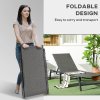 Outsunny Foldable Outdoor PE Rattan Sun Lounger, Patio Wicker Recliners Lounge Chair w/ 5-Level Adjustable Backrest, for Poolside, Garden, Grey