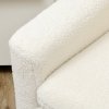 HOMCOM Armchair, Upholstered Accent Chair with Wood Legs and Wide Padded Seat, Teddy Occasional Chair, Cream White