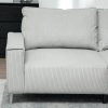 HOMCOM Modern 3 Seater Sofa with Spring Cushion, 193cm Fabric Sofa Couch with Back Pillows, Upholstered Corduroy Settee for Living Room, Bedroom, Home Office, Light Grey