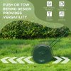 Outsunny 63 L Heavy Duty Water Or Sand Filled 30cm Garden Steel Lawn Roller Drum - Dark Green