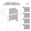 Outsunny 4 Pack Replacement Gazebo Curtains Privacy Panel for Most 3 x 3m Gazebo Canopy Pavillion Outdoor Shelter Sidewalls Accessories Light Grey