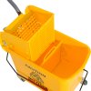 HOMCOM 20L Mop Bucket with Wringer and Handle, Mop Bucket on Wheels for Floor Cleaning, Separate Dirty and Clean Water