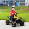 HOMCOM 12V Electric Quad Bike for Kids Ride On Car All Terrain Vehicle Toy, with Forward Reverse Functions, LED Headlights, Music, for Ages 3-5 Years - Yellow
