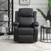 HOMCOM Riser and Recliner Chair with Massage, Power Lift Recliner Chair for Elderly with Remote Control, Extended Footrest, Dual Side Pockets, Overstuffed Electric Reclining Armchair, Black
