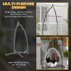 Outsunny Hammock Chair Stand, Hanging Heavy Duty Metal Frame Hammock Stand with Chain, for Hanging Hammock Air Porch Swing Chair, Egg Chair, Indoor & Outdoor Use, Black