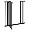 PawHut Pressure Fit Dog Stair Gate No Drilling Safety Gate Auto Close for Doorways, Hallways, 74-87cm Adjustable, 94cm Tall, Black