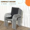 Outsunny 7 Piece Garden Dining Set, Outdoor Table and 6 Stackable Chairs, Steel Frame, Tempered Glass Top Table, Mesh Seats, Black