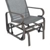 Outsunny Outdoor Gliding Rocking Chair with Sturdy Metal Frame Garden Comfortable Swing Chair for Patio, Garden and Poolside, Grey