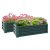 Outsunny Set of 2 Raised Garden Bed, Outdoor Planter Box with Galvanised Steel Frame for Growing Vegetables, Flowers and Herbs, 110 x 50 x 30cm, Green