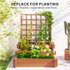Outsunny 3 Tier Planters with Trellis for Vine Climbing, Wooden Raised Beds for Garden Patio, Outdoor Planter Box for Vegetables, Flowers, Herbs, Brown
