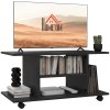 HOMCOM Modern TV Cabinet Stand Storage Shelves Table Mobile Bedroom Furniture Bookshelf Bookcase 