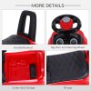 HOMCOM 3-in-1 Ride On Car Foot To Floor Slider Toddler w/ Horn Steering Wheel NO POWER Manual Under Seat Storage Safe Design for 1-3 Year Old Red