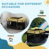 PawHut Dog Pen, Pet Playpen, Portable Foldable Dog Cat Playpen Soft Pet Cage with Storage Bag for Puppies, Rabbits, Kittens, Guinea Pigs, 114 x 89 x 59cm - Yellow
