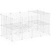 PawHut DIY Pet Playpen Metal Wire Fence Indoor Outdoor Rabbit Small Animals Cage 36 Panel Enclosure White
