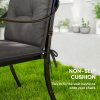 Outsunny Set of 4 Garden Chair Cushions with Backs, 108L x 50W x 5H cm Outdoor Seat Cushions Outdoor Seat Pads with Backrest, Tufted Back, Ties Dining Chair, Charcoal Grey