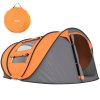 Outsunny 4 Person Pop-up Camping Tent Family Tent with Ground Sheet, 4 Windows and Portable Carry Bag for Beach Outdoor Trip