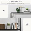 HOMCOM Industrial Console Table with Storage Shelf, Narrow Hallway Dressing Desk with Metal Frame for Living Room, Bedroom