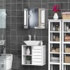 HOMCOM Bathroom Mirror Cabinet, Stainless Steel Wall Mounted  Bathroom Storage Cabinet with Double Doors, 60x55cm