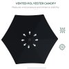 Outsunny 3(m) Cantilever Parasol with Solar LED and Easy Lever, Garden Parasol Umbrella with Cross Base and Waterproof Cover, Outdoor Sun Shades, Black
