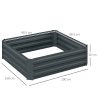 Outsunny Set of 2 291L Raised Garden Bed, Elevated Planter Box with Galvanised Steel Frame for Growing Flowers, Herbs, 100 x 100 x 30 cm, Dark Grey