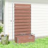 Outsunny Garden Planter with Trellis for Climbing Plants, Vines, Flowers, Freestanding Raised Bed for Garden, Outdoor, Patio, Planter Box with Drainage Gap, 72x38x150cm, Light Brown