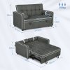 HOMCOM 2 Seater Sofa Bed, Click Clack Pull Out Sofa Bed with Adjustable Backrest and Pillows, 3-in-1 Modern Tufted Settee for Living Room, Bedroom, Guest Room, Charcoal Grey