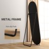 HOMCOM 40 x 160cm Full Length Mirror, Floor Standing or Leaning Against Wall Tall Mirror with Support Frame, Oval Full Body Mirror for Bedroom, Living Room, Black