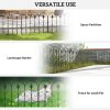 Outsunny Decorative Garden Fencing, 83cm (H) x 3m (L) 5PCs Outdoor Picket Fence Panels, Rustproof Metal Wire Landscape Flower Bed Border Edging Animal Barrier, Black