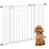 PawHut Dog Stair Gate, Pressure Fit Dog Safety Gate with Automatic Closing System, Double Locking, for Stairs, Doors, Hallways, House, 74-100cm Width, White