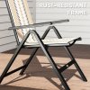 Outsunny Rattan Folding Chair Outdoor, 5-Position Adjustable Wicker Garden Dining Chair with High Backrest, Wide Armrest, for Patio, Terrace, Balcony, Orange