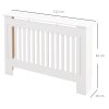 HOMCOM Slatted Radiator Cover Painted Cabinet MDF Lined Grill in White (112L x 19W x 81H cm)