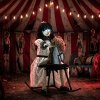 HOMCOM 72cm Animated Halloween Rocking Horse Girl Animatronic, Moving Haunted Doll with Colourful Glowing Eyes, Creepy Rhymes, Sound/Touch Activated, Holiday Prop for Indoor and Covered Outdoor