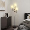 HOMCOM Floor Lamp, 165 cm Tall Standing Lamp with 3 Light and Foot Switch for Living Room, Bedroom, Bedside, Office, E27 Base Without Bulb (40W Max)