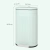 HOMCOM 30 Litre Pedal Bin, Fingerprint Proof Kitchen Bin with Soft-close Lid, Metal Rubbish Bin with Foot Pedal and Removable Inner Bucket