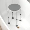 HOMCOM 360° Swivel Seat Bath Shower Stool, Adjustable Height Shower Chair with Aluminium Frame Non-Slip Feet Chair Safe Support Home Assistance, Grey
