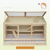 PawHut Wooden Hamster Cage, Small Animals Hutch with Tray, Openable Top, Exercise Play House Pen, 115L x 57W x 55Hcm, Natural