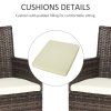 Outsunny 2 Pieces Outdoor PE Rattan Dining Chairs Set with Cushion, Garden Armchair with Armrests, High Backrest, Metal Frame Patio Wicker Furniture, Mixed Brown