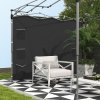 Outsunny Gazebo Side Panel, Canopy Sidewall Panel with 4 Mesh Bags and 2 Storage Pockets for 3 x 3 m Straight Leg Pop Up Gazebos, 1 Pack Sidewall Only, Black