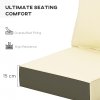 Outsunny Outdoor Seat and Back Cushion Set, 63L x 55W x 15Dcm Olefin Patio Deep Seating Chair Fade Resistant Replacement Cushion for Rattan Sofa, Indoor or Outdoor Furniture