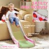 AIYAPLAY Kids Slide, Indoor Toddler Sofa Slide with Extended Length for Bed, Stairs, Easy to Assemble and Store, Pink