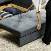HOMCOM 2 Seater Sofa Bed, Convertible Bed Settee, Modern Cotton Loveseat Sofa Couch with 2 Cushions, Hidden Storage for Living Room, Guest Room, Dark Grey