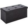 HOMCOM Folding Faux Leather Storage Cube Ottoman Bench Seat PU Rectangular Footrest Stool Box 