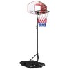 SPORTNOW Height Adjustable Basketball Hoop and Stand, Free Standing Basketball Stand Net Set System w/ Wheels, Enlarged Base, PE Backboard, 179-209cm
